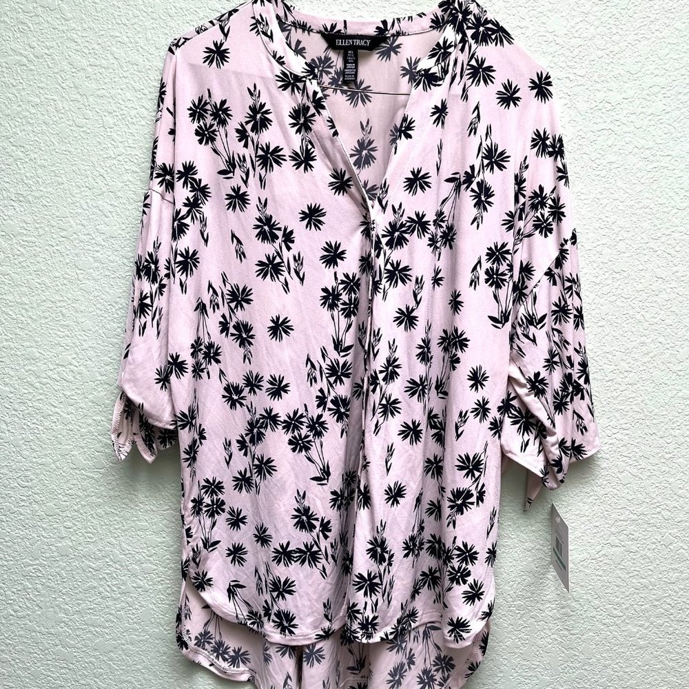 Women's Ellen Tracy cream and black size L New top